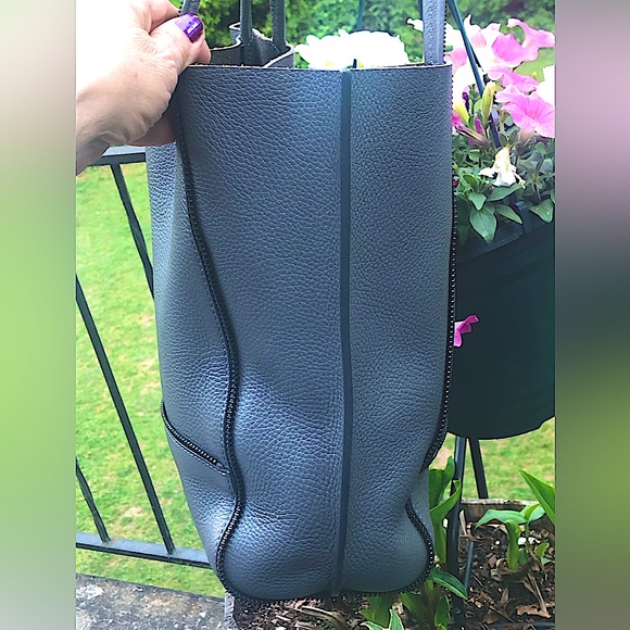 Botkier New York Soho Tote, Magnetic Clasp , Zipper Detail,Gray Leather - Picture 3 of 14